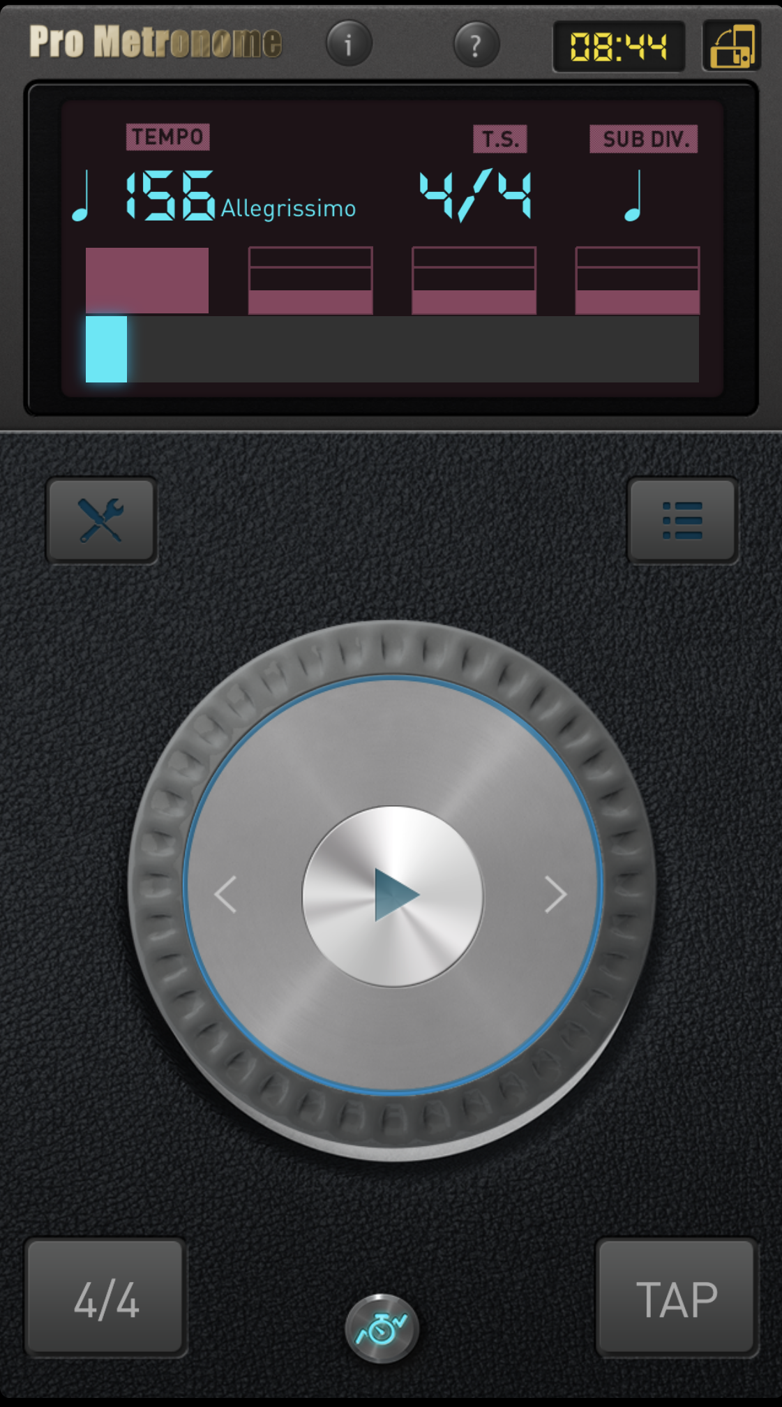 Screenshot of Metronome app