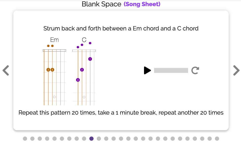 Part of a song lesson for "Blank Space" by Taylor Swift